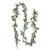 6.6Ft Christmas Garland with Vines Berries Olive Leaves and Light String