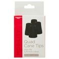 Equate Rubber Quad Cane Tips, Pack of 4 Durable Black Replacement Tips for Quad Cane Tips