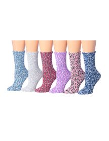 Women's 6 Pairs Cozy Microfiber Soft Anti-Skid Candy Cane Chaos
