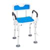VEVOR Shower Chair Seat with Padded Arms and Back, Shower Stool with Suction Feet, Shower Chair for Inside Shower Bathtub
