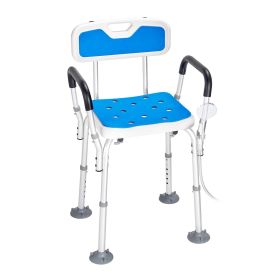 VEVOR Shower Chair Seat with Padded Arms and Back, Shower Stool with Suction Feet, Shower Chair for Inside Shower Bathtub