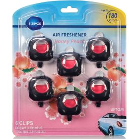 6 Clips Car Honey Peach Scent Car Air Freshener Car Vent Clip, Long Lasting, 4ml per Unit Safe Materials Easy to Use, Refresh Anytime