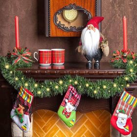 393.3 Inch Christmas Garland with 3 Warm Light Strings Artificial Pine Needles Garland Faux Pine Greenery Stems Twist Wired Tree Branches Wreath Tie f