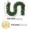 393.3 Inch Christmas Garland with 3 Warm Light Strings Artificial Pine Needles Garland Faux Pine Greenery Stems Twist Wired Tree Branches Wreath Tie f