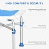 Height Adjustable Shower Chair, 16.7"W Aluminum Shower Stool for Inside Shower with Suction Cup Feet, EVA Padded Bath Seat for Senior, Elderly
