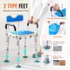 VEVOR Shower Chair Seat with Padded Arms and Back, Shower Stool with Suction Feet, Shower Chair for Inside Shower Bathtub