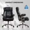 500lbs Big and Tall Office Chair with Adjustable Lumbar Support, Executive Office Chair Heavy Duty with Flip-up Armrest and Wider Seat