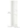 Tall Bathroom Cabinet, Narrow Bathroom Storage Cabinet with Doors, Drawer and Adjustable Shelves, High Gloss White