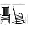 Outsunny Wooden Outdoor Rocking Chair with Armrests, High Back for Garden, Patio, Balcony, Porch, Black