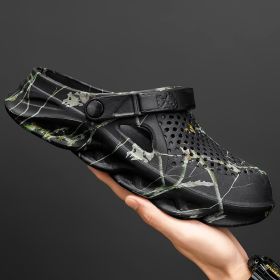 Plus Size 46 47 Summer Sandals for Men and Women Breathable EVA Beach Slippers Men Clogs Men Flip Flops Comfort Men Casual Shoes (Color: Black, Shoe Size: 40)