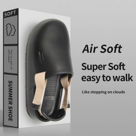 Men's thick-soled summer outdoor anti-slip soft-bottomed sandals (Color: Black, Shoe Size: 40-41)