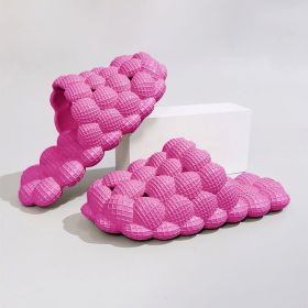 Women's Solid Ultra Cushioned Bubble Slides; Bubble Slippers (Color: Rose Red, size: 9-10)