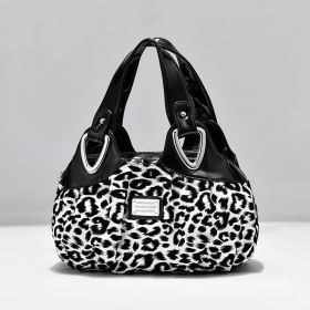 Luxury Handbags Flower Design Top-handle Ladies Handbag Women Shoulder Bags PU Leather Messenger Purse Bag Female Tote Sac Main (Color: Black Leopard)