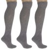 Men's Diabetic Knee High Socks 3 Pairs Non-Binding Cushioned Breathable Cotton for Swelling Sizes 9-15