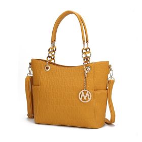 MKF Collection Rylee Vegan Leather Women Tote Handbag by Mia k (Color: Mustard, Material: Polycarbonate)