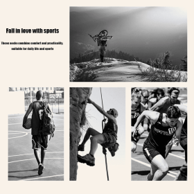 Men Compression Running Socks Crew Athletic Hiking Wicking Anti Blister Cushioned Anti-odor And Breathable For Running Hiking Cycling (Group: Men, Color: Color1)