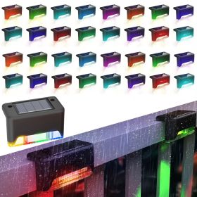 32PCS Decorative Light Solar Energy Waterproof and Dustproof Light Source Sensing Suitable for Shopping Malls Guardrails Decks Stairs Gardens Courtyar (Color: RGB lights-32PCS)