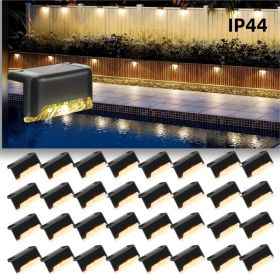32PCS Decorative Light Solar Energy Waterproof and Dustproof Light Source Sensing Suitable for Shopping Malls Guardrails Decks Stairs Gardens Courtyar (Color: Warm lights-32PCS)
